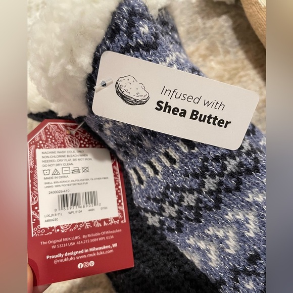 Muk Luks & ComfyLuxe Size L/XL 8.5-11 Sherpa Lined NonSlip Grip Socks Bundle - Picture 2 of 6